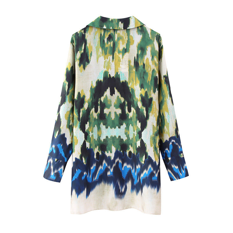 Casual Printed Two Piece Shirt and Pants Set Flaxmaker