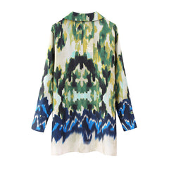 Casual Printed Two Piece Shirt and Pants Set Flaxmaker