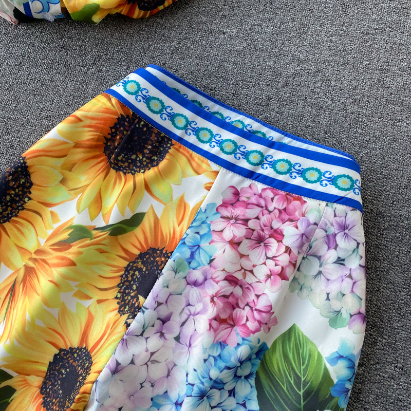 Flaxmaker Blossom Color Block Two Piece Set