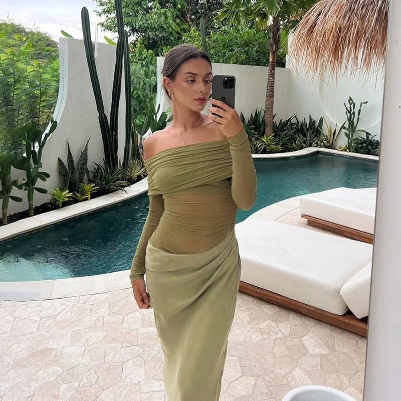 Watch Me Go Mesh Maxi Dress