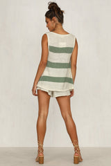 Shorts and V-neck Vest Casual Suit