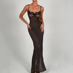 Sexy Sling Lace Maxi Dress