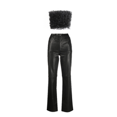 Stereoscopic Yarn Breast Top Chaparajos Two Piece Set