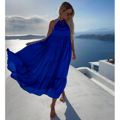 Off Shoulder Halter Maxi Dress