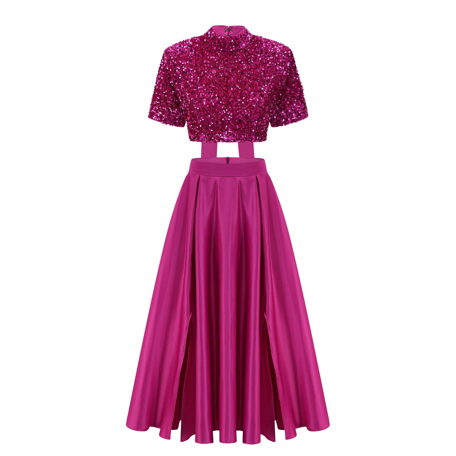 Bowknot Decor Sequin Two Piece Set