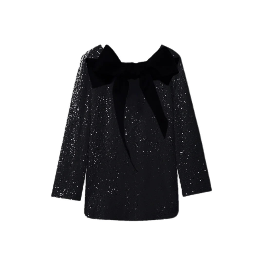 Sequin Bowknot Party Mini Dress