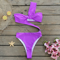 Sexy Cutout One Shoulder One Piece Swimsuit
