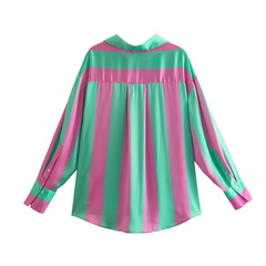 Casual Loose Striped Printed Shirt