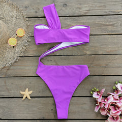 Sexy Cutout One Shoulder One Piece Swimsuit