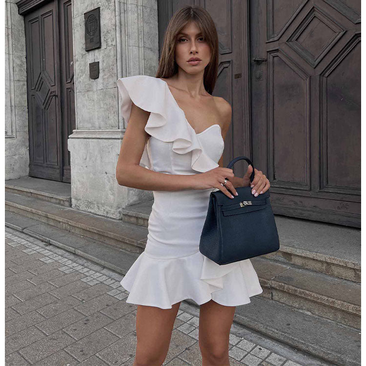 Off Shoulder Ruffle Mini Dress