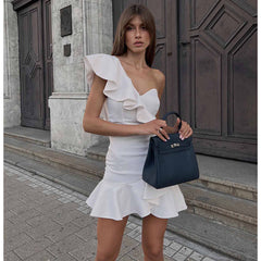 Off Shoulder Ruffle Mini Dress