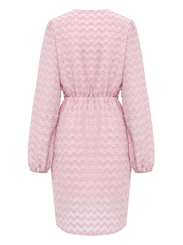 Vacation A-Line Lace-Up Solid Dress
