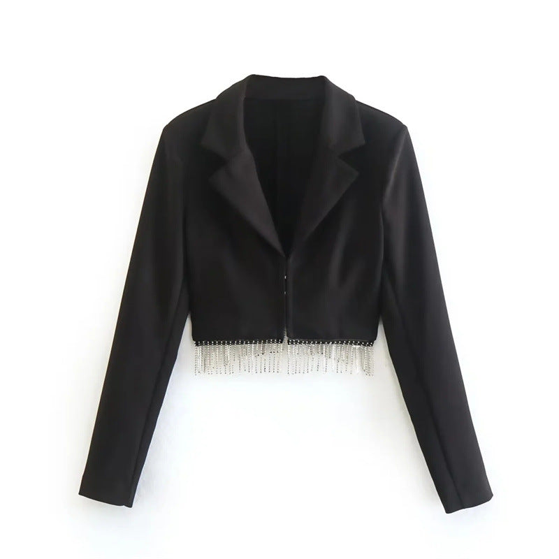 Fashion Sequins Tassel Two Piece Set