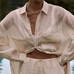 Fashion Casual Solid Color Shirt and Pants