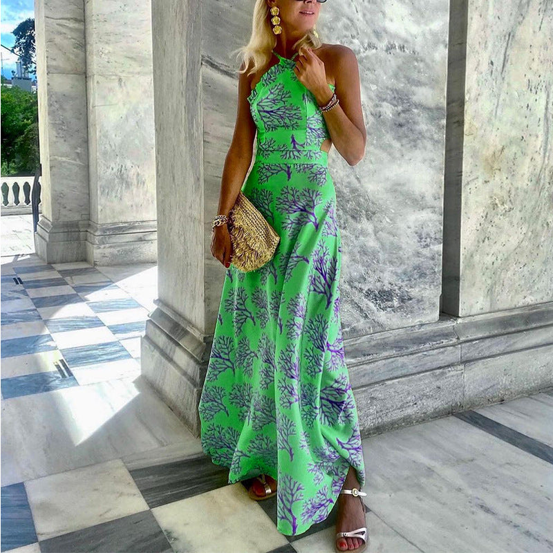 Halter Off Shoulder Maxi Dress