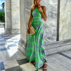 Halter Off Shoulder Maxi Dress