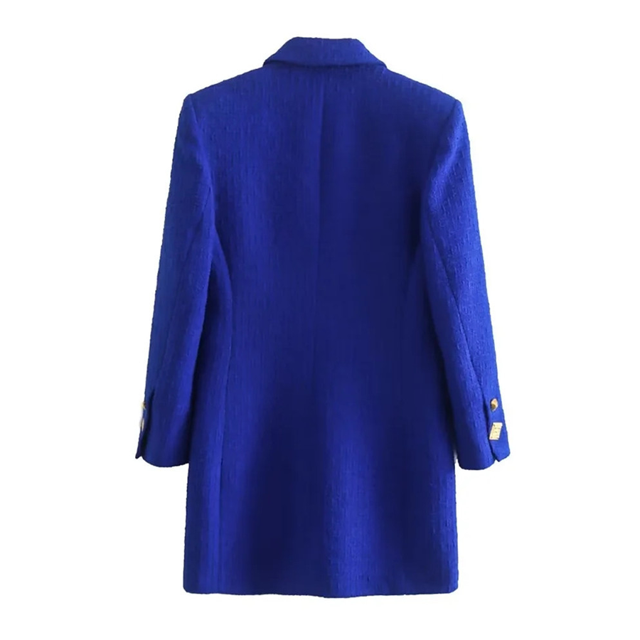 Fashion Blue Blazer Two Piece Set