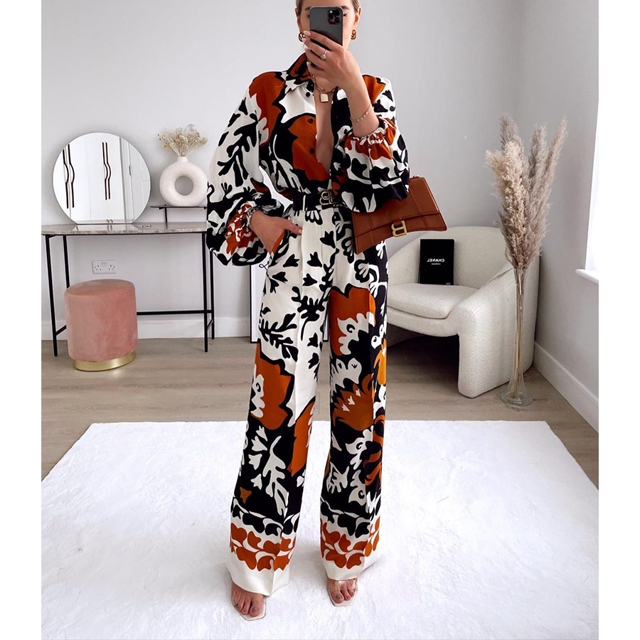 Casual Printed Shirt and Shorts/Pants Two Piece Set Flaxmaker