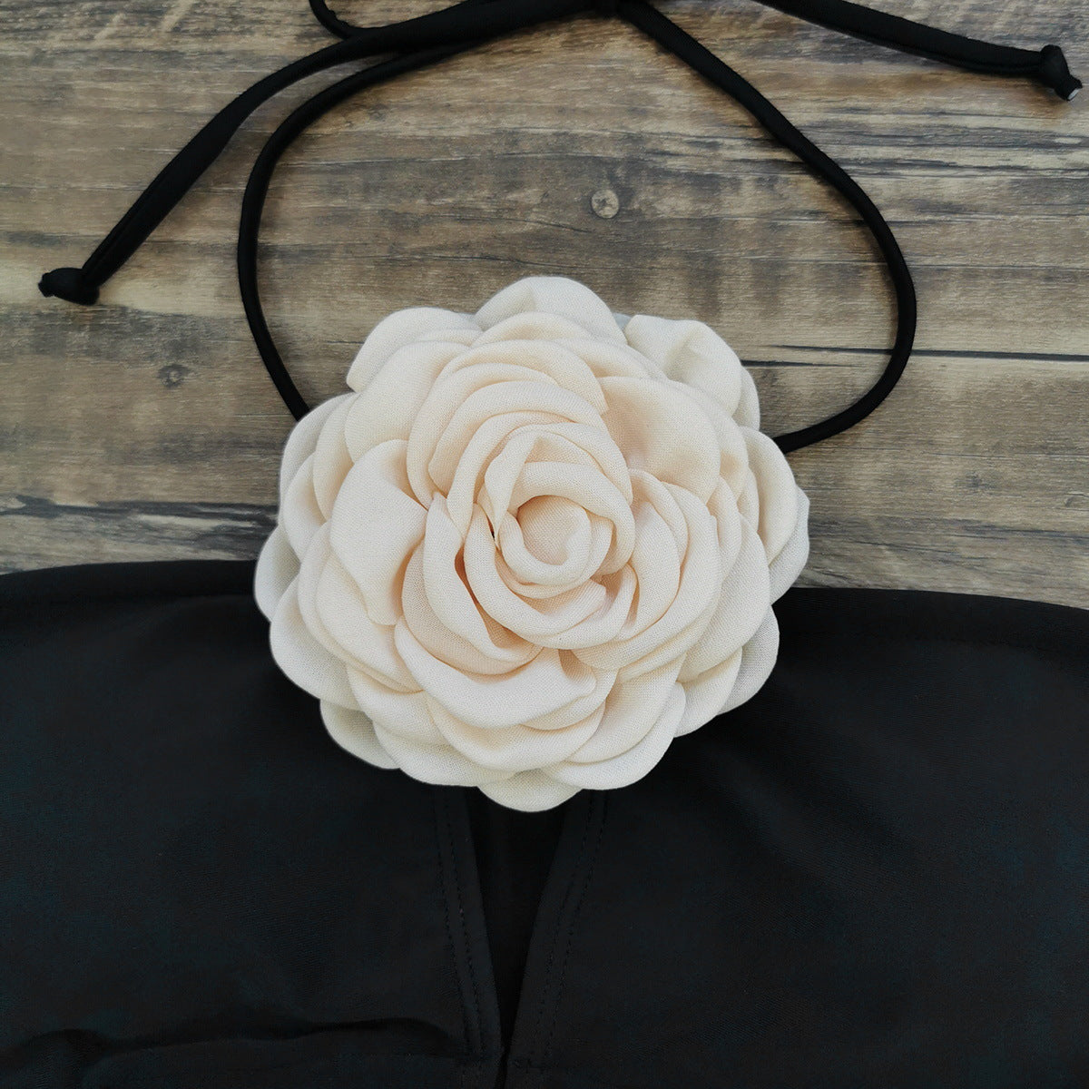 3D flower Lace up Bikini Swimsuit