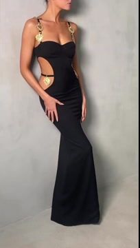 Color Block Expose Waist Maxi Dress