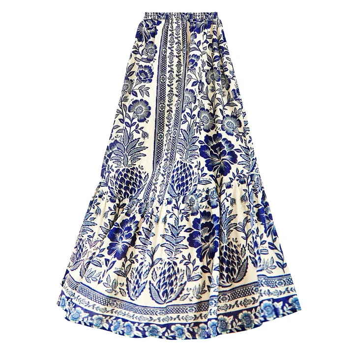 Flaxmaker Red Blue Mixed Floral Print Swimsuit and Cover Up