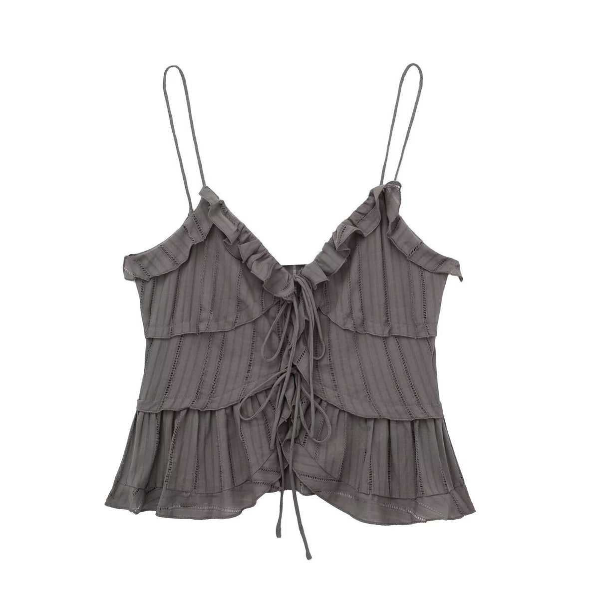 Lace Solid Color Sling Cami and Pants Set