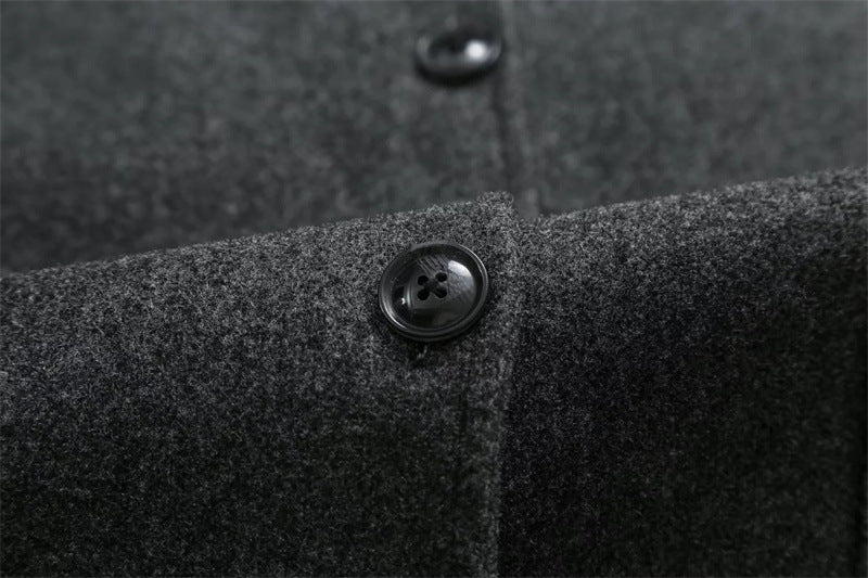 Shawl Collar Loose Cropped Woolen Coat