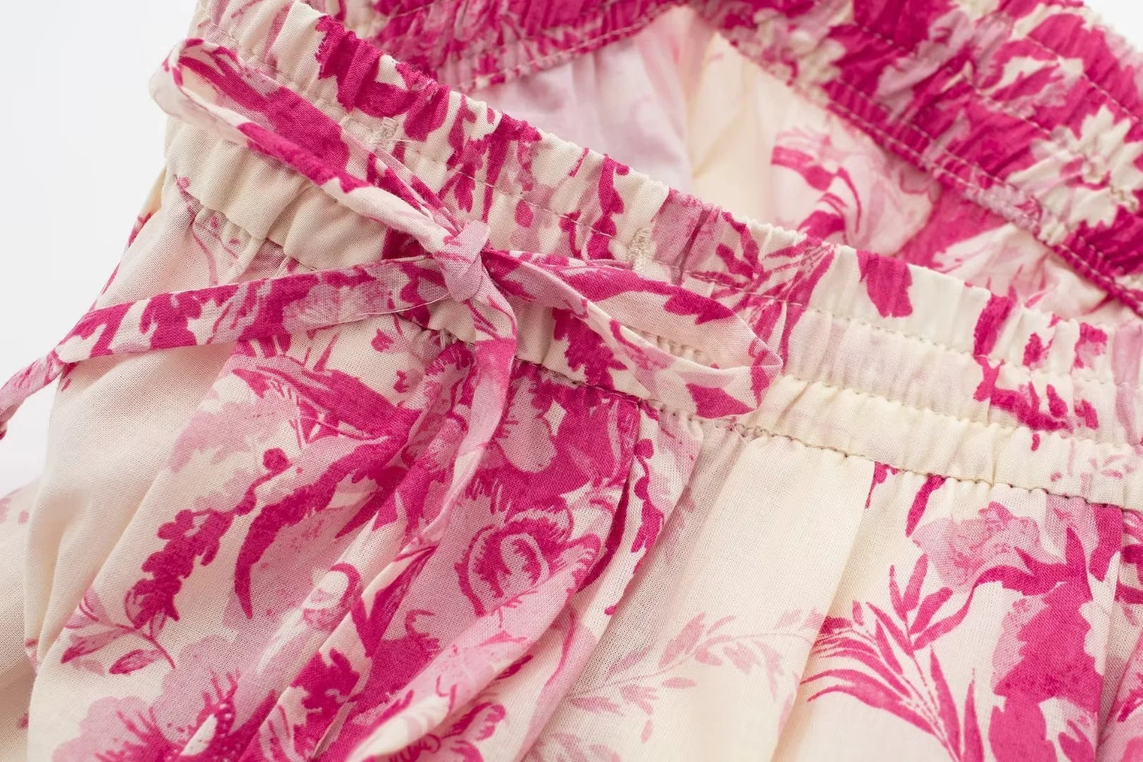 Lace up Pink Sling Cami and Skirt Set