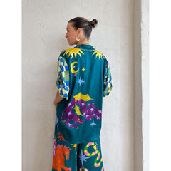 Casual Printed Shirt and Pants Set