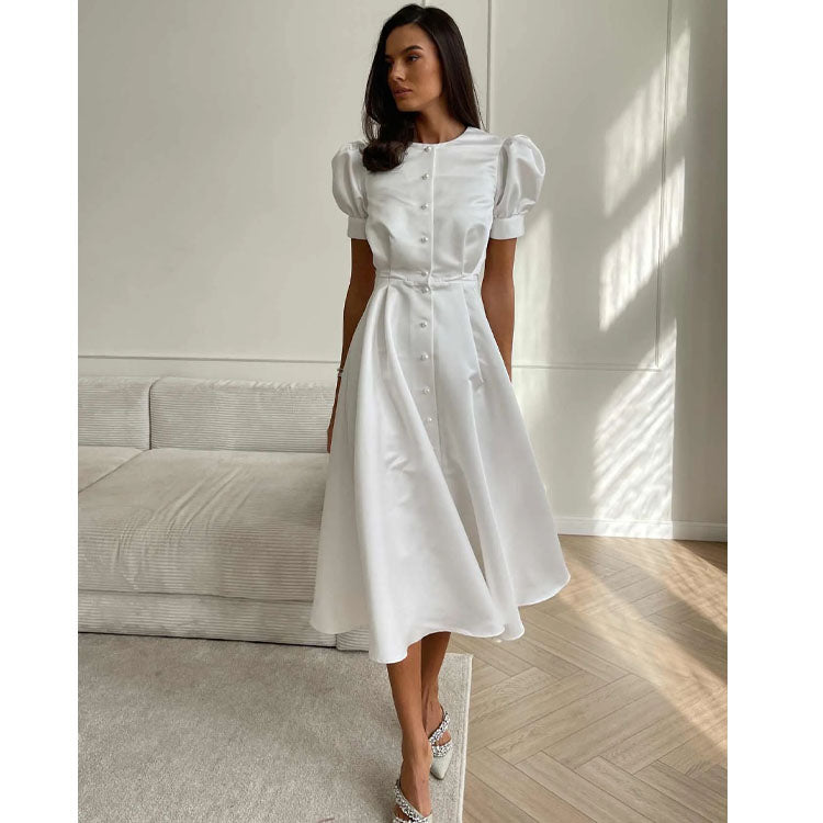 Sweet Puff Sleeve Dress