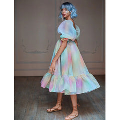 Puff Sleeves Ruffle Fresh Sweet Dress