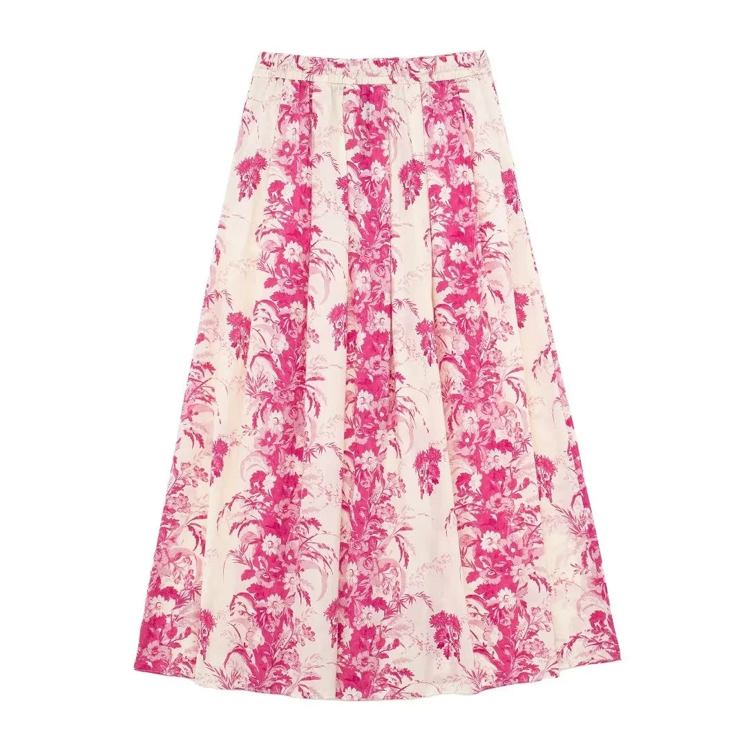 Lace up Pink Sling Cami and Skirt Set