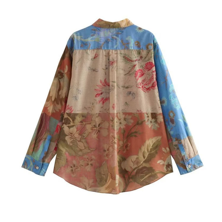 Ethnic Print Shirt and Pants Two Piece Set Flaxmaker
