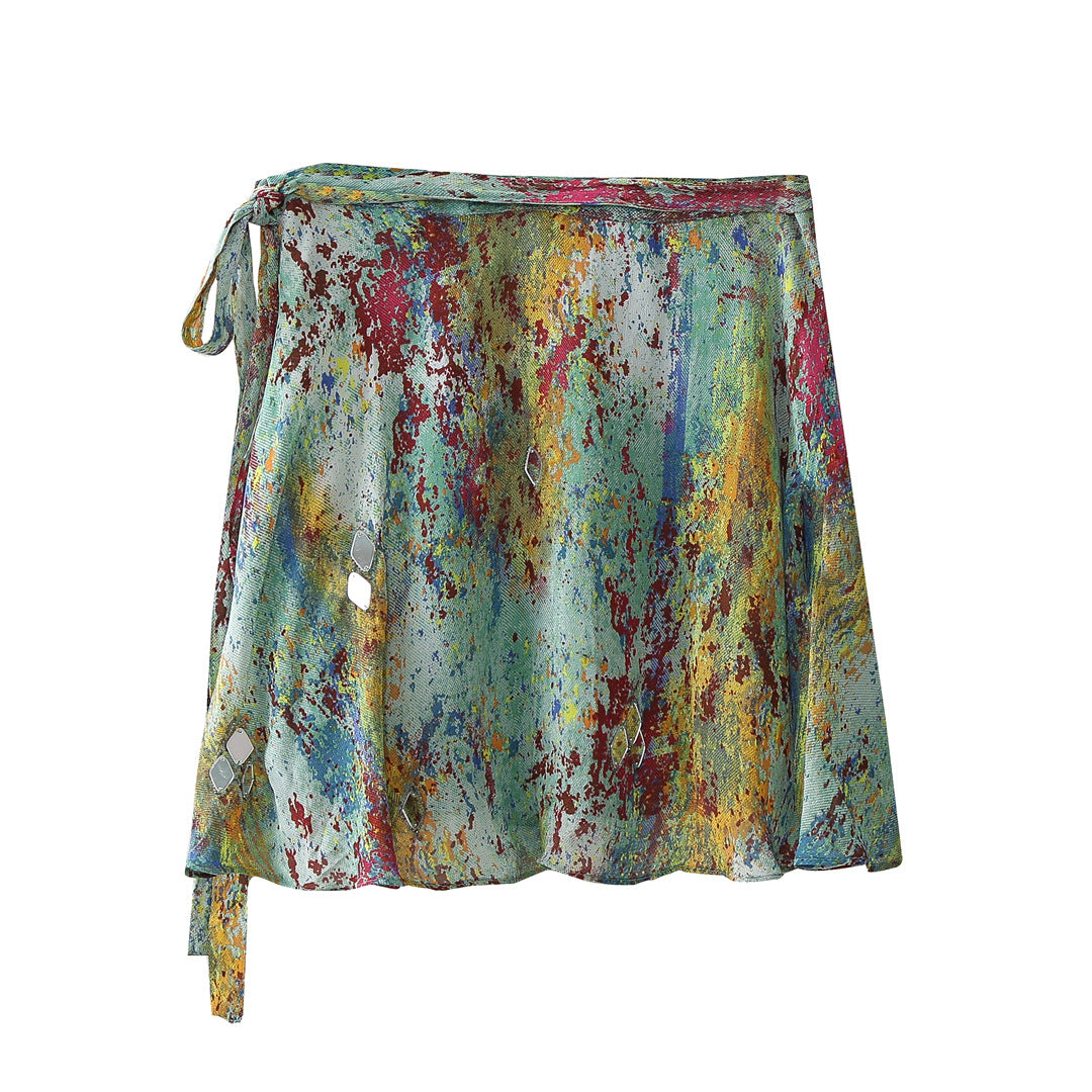 Fashion Printed Top and Skirt Set