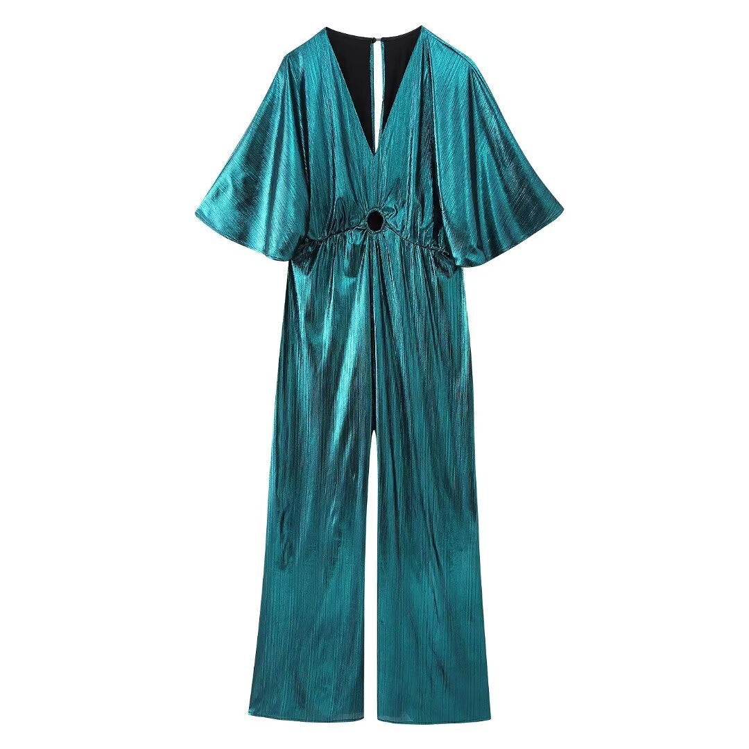 V Neck Cutout Jumpsuit