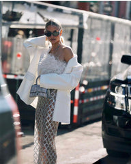 Feather Sexy Sequin Two Piece Set