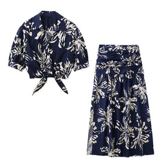 Flaxmaker Casual Printed Shirt and Skirt