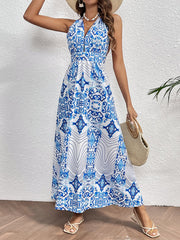 Retro Printed Maxi Dress