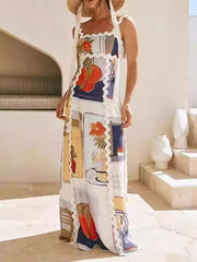 Printed Patchwork Tube Sleeveless Elegant Maxi Dresses