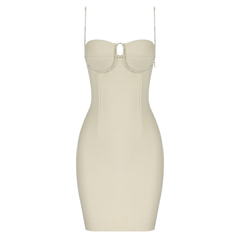 Diamond Strap Mini Bodycon Dress Flaxmaker