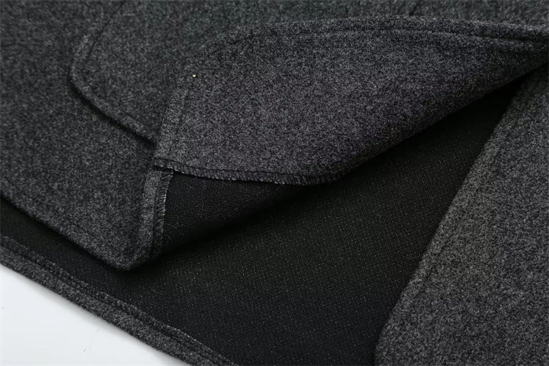 Shawl Collar Loose Cropped Woolen Coat