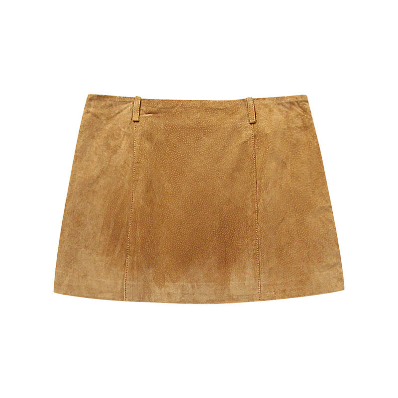Fashion Suede Jacket and Skirt