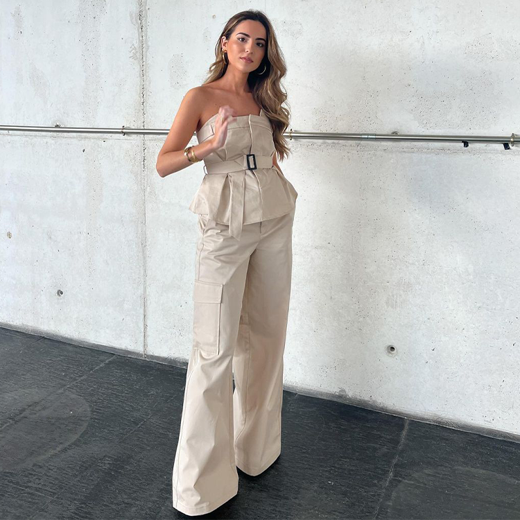 New Spring Waistband Strapless Top Suit
