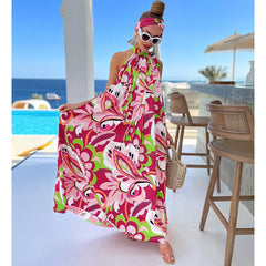 Off Shoulder Printed Maxi Dress