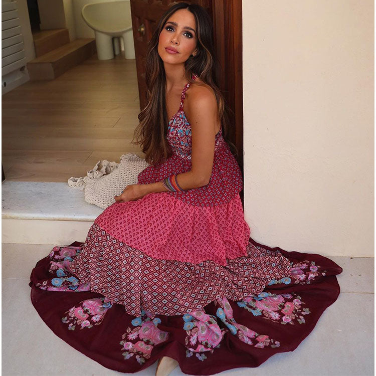 Ruffle Ethnic Maxi Dress