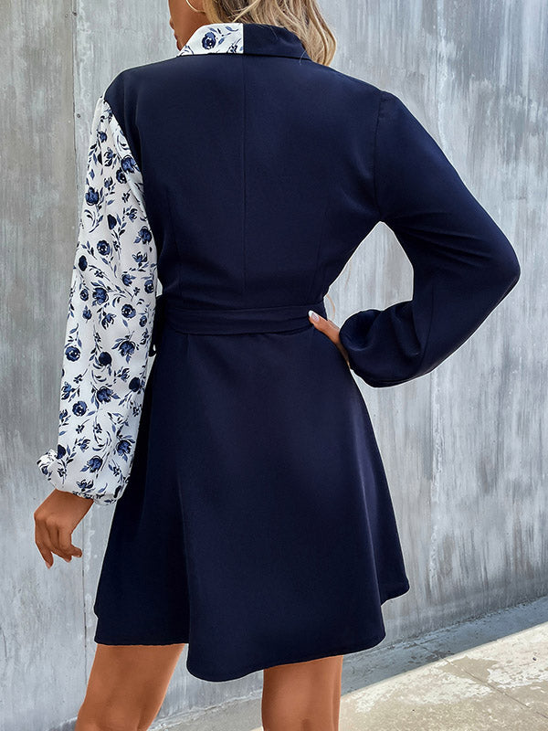 Casual A-Line Patchwork Dress