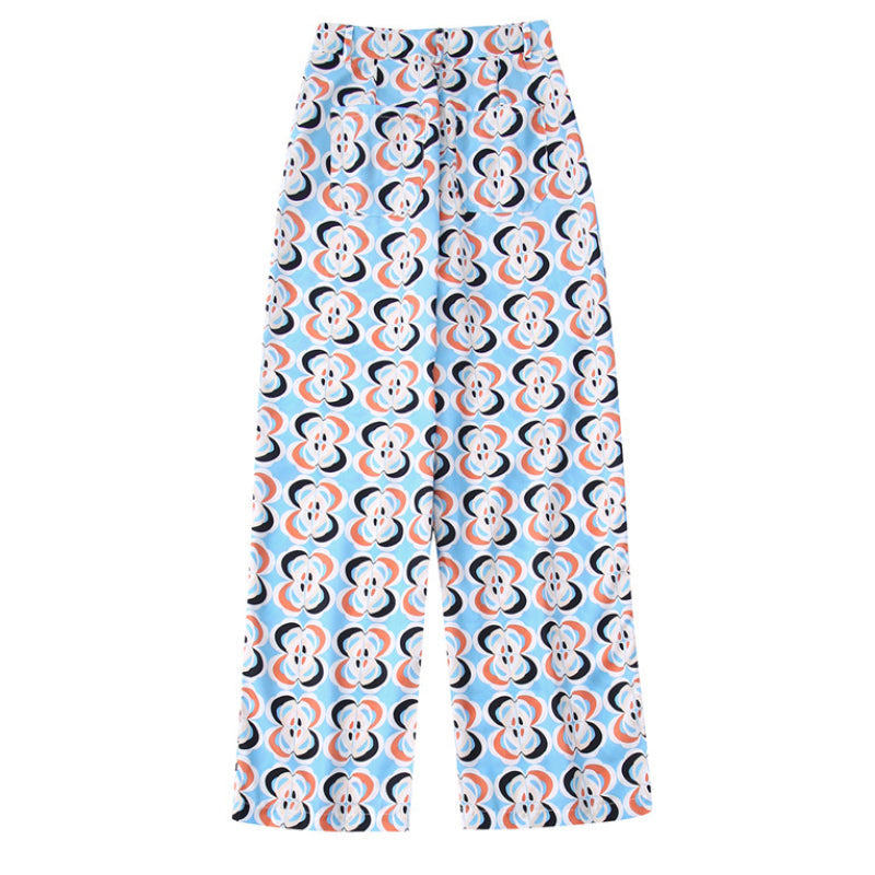 Casual Printed Two Piece Shirt and Pants Sets Flaxmaker