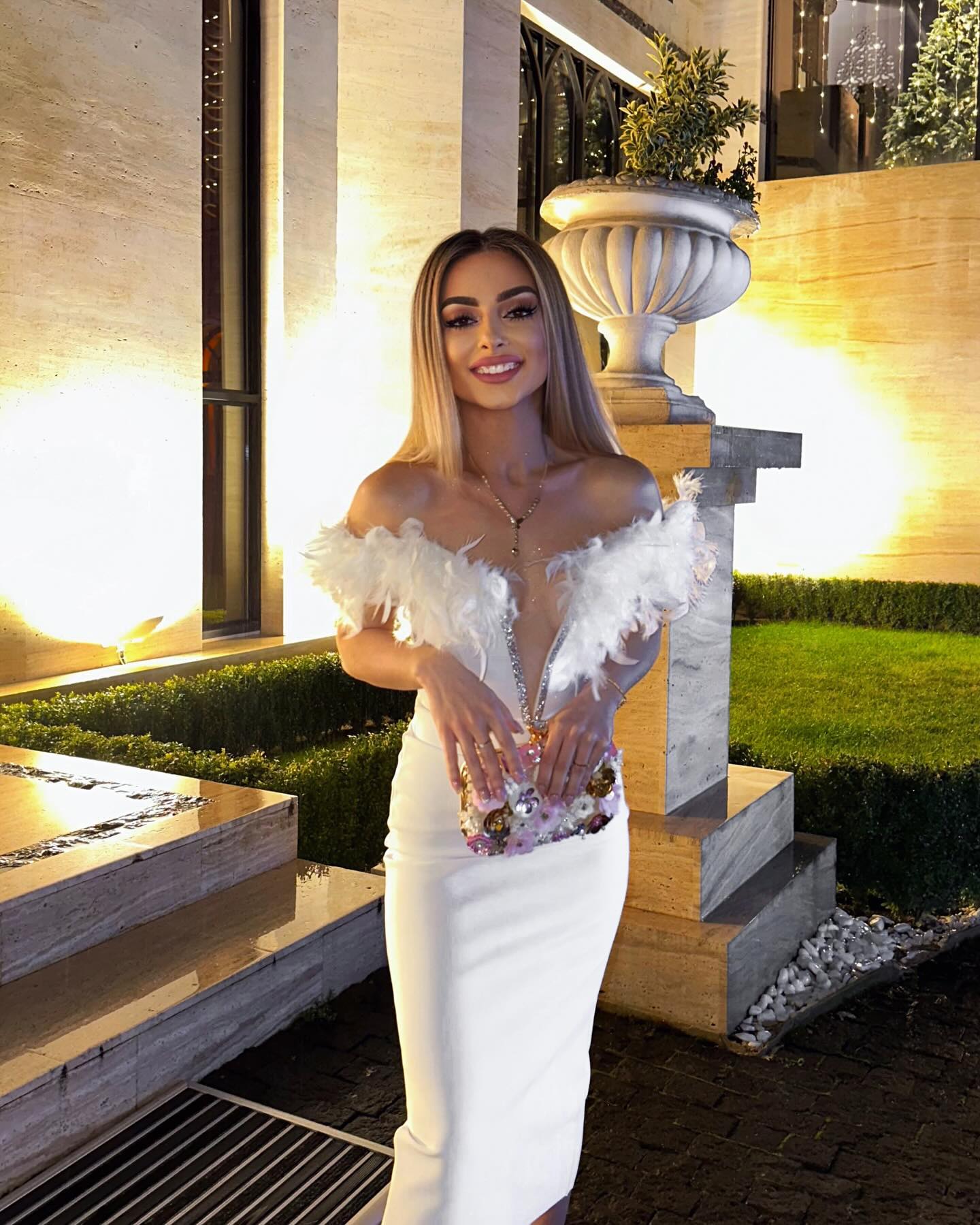 Sexy Bandeau Feathers Dress