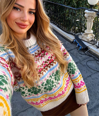 Colorful Jacquard Knitted Sweater
