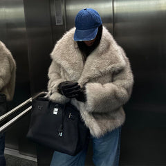 Long-sleeved  Artificial Fur Coat